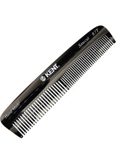 KENT R7Tg Graphite Double Tooth Hair Pocket Comb Small Fine/Wide Tooth Comb For Grooming Styling Hair Beard And Mustache For Men Women And Kids. Saw Cut And Hand Polished. Handmade In England  - Image 1