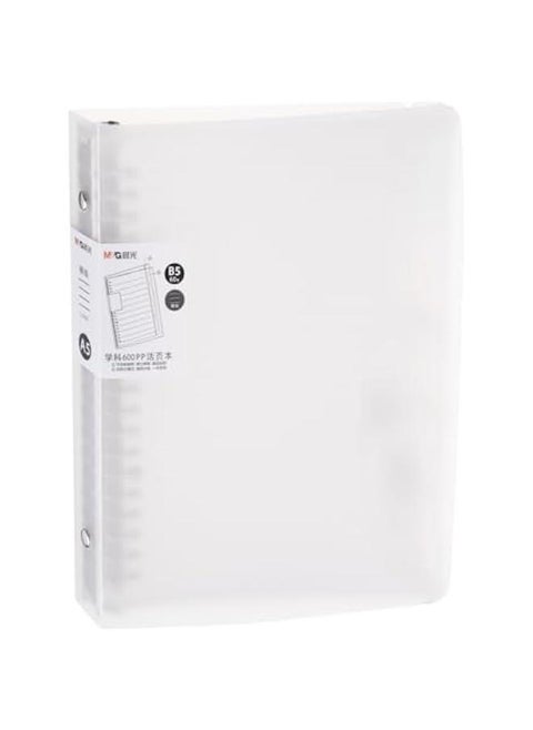 B5 Telescopic Binder Notebook with 60 Sheets Horizontal Lined Refillable Paper - Frosted Cover Spiral Ring Binder for Office and Home Use