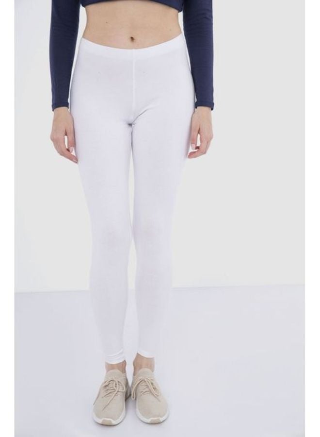 Carina Plain long cotton leggings for women with a high elastic waist, high-quality materials, good ventilation and soft to the touch - Image 1