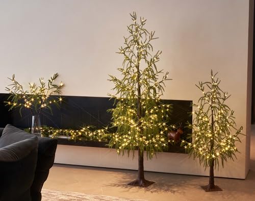 LITBLOOM Norfolk Pine Garland with Lights 6FT Battery Operated or USB Powered Lighted Garland with Timer 110 LED Fairy Lights for Fireplace Table Christmas Decoration - Image 3