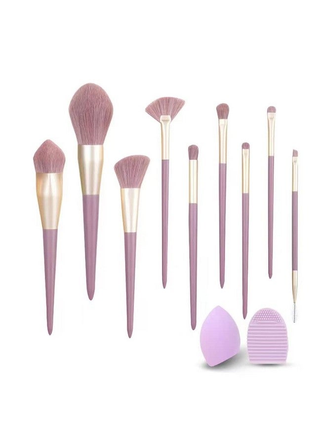 WOBEVB Makeup Brushes Set 11Pcs With Brush Cleaning Mat And Makeup Sponge Professional Face Powder Eye Shadow Powder Liquid Cream Kit - Image 1