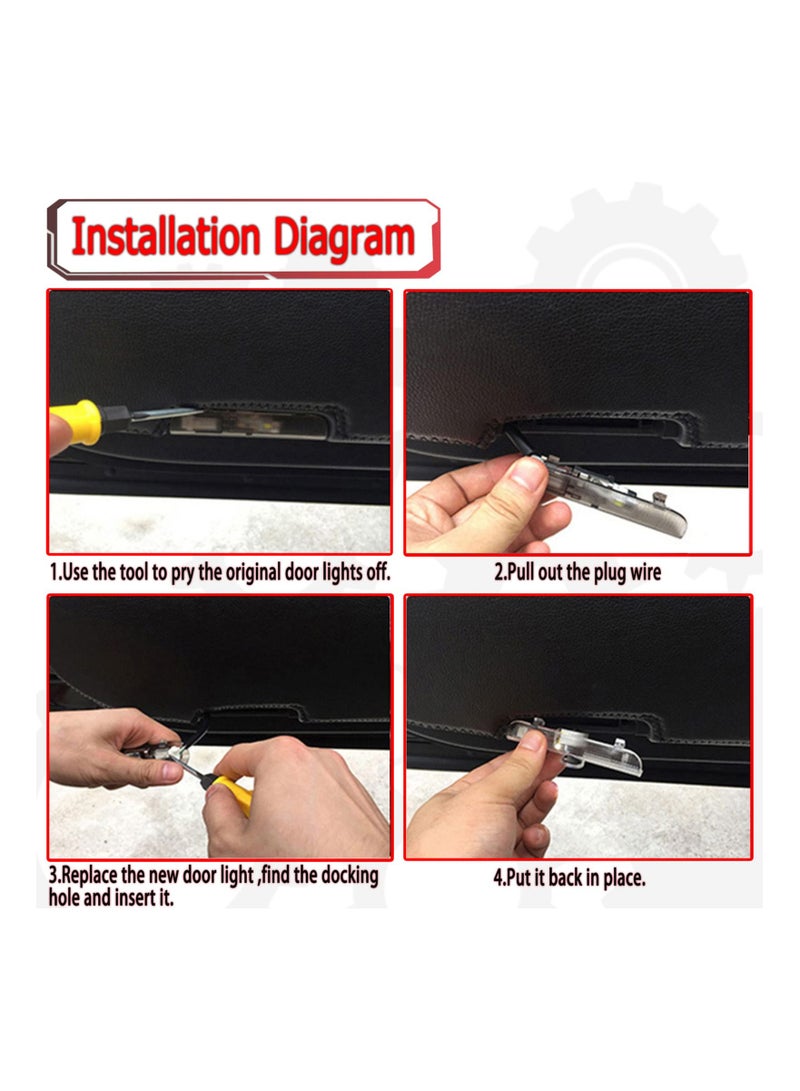 Zikra Car LED Door Lights Projector, Courtesy Welcome Light Vehicle Door Projector Light LED Logo Door Light Compatible with QX56 2004-2010 QX60 2014-2017 JX35 2013-2017 Puddle Light Accessories - Image 3
