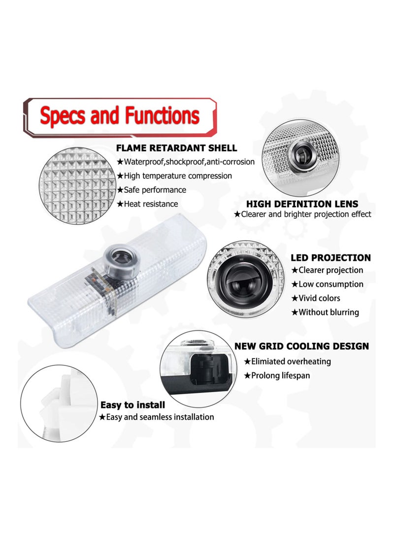 Zikra Car LED Door Lights Projector, Courtesy Welcome Light Vehicle Door Projector Light LED Logo Door Light Compatible with QX56 2004-2010 QX60 2014-2017 JX35 2013-2017 Puddle Light Accessories - Image 2