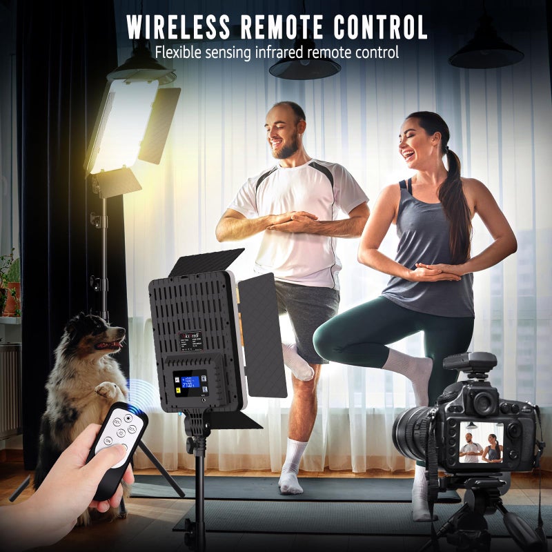 NiceVeedi 2-Pack Photography Lighting Kit, 36W Bi-Color Studio Lights 2700-6500K CRI 95+, Dimmable LED Video Light Kit with Remote Control & 72â€ Tripod Stand, Lighting for Video Recording/Photography - Image 2