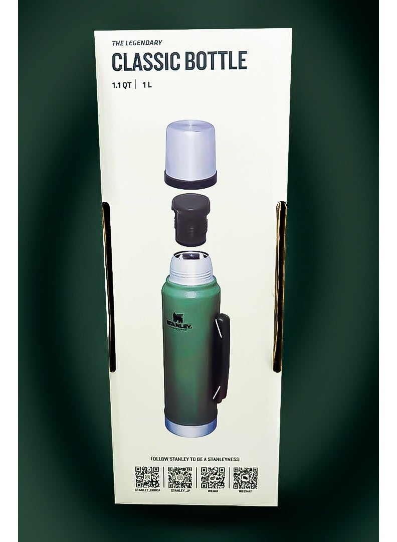 ستانلي Classic Vacuum Bottle 1L – Stainless Steel Thermos Flask with Leakproof Pour-Through Stopper & Folding Handle | Double-Wall Vacuum Insulation for Hot & Cold Beverages | BPA-Free, Rustproof & Dishwasher Safe | Ideal for Camping, Travel, Office & Everyday Use  - Image 5