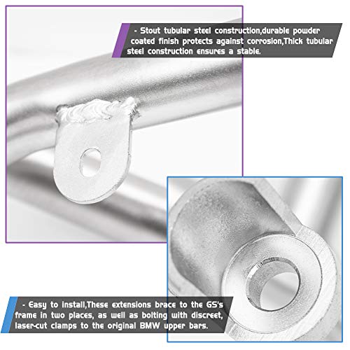 Fayedenicy Motorcycle Tank Side Protection Highway Crash Bar Extension Full Body Engine Guard Accessories for B-M-W R1250GS Adventure R 1250 GS R 1250GS ADV 2018 2019 2020 2021 2022 2023 2024 (Silver) - Image 4