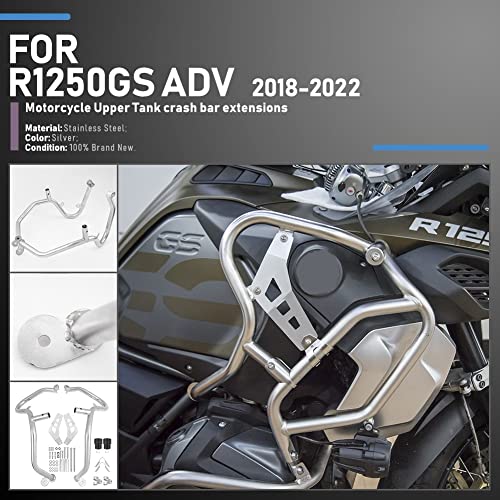 Fayedenicy Motorcycle Tank Side Protection Highway Crash Bar Extension Full Body Engine Guard Accessories for B-M-W R1250GS Adventure R 1250 GS R 1250GS ADV 2018 2019 2020 2021 2022 2023 2024 (Silver) - Image 3