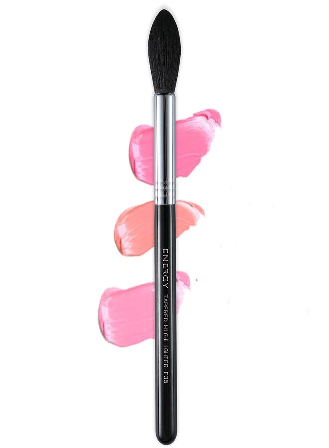 ENERGY Highlighter Makeup Brush Tapered Blush Brush For Setting Powder,Loose & Pressed Powder Face Makeup Brush,Sheer Coverage Black F35 - Image 1
