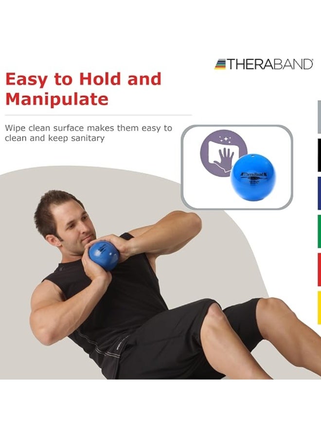 TheraBand Soft Weight Toning Ball – 2.5kg (5.5lbs) – Blue – Non-Slip Weighted Ball for Pilates, Yoga, Strength Training & Physical Therapy - Image 5