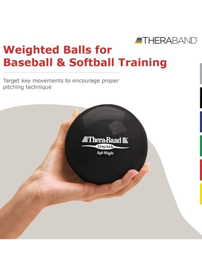 TheraBand Soft Weight Toning Ball – 2.5kg (5.5lbs) – Blue – Non-Slip Weighted Ball for Pilates, Yoga, Strength Training & Physical Therapy - Image 3