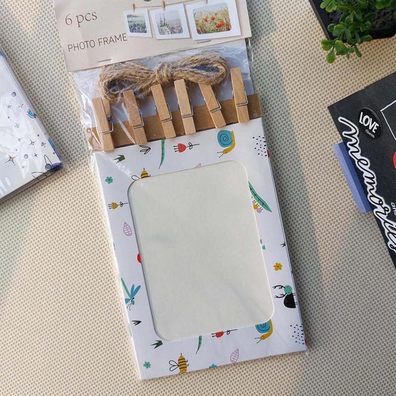 Art Street إطار صور ورقي DIY لتزيين الجدران مع مشابك وحبال، يناسب صور 4" × 6"، 6 قطع لعيد الميلاد، الفعاليات وتزيين المنزل، حجم عرض 3.25 × 4.5 بوصة - Image 1