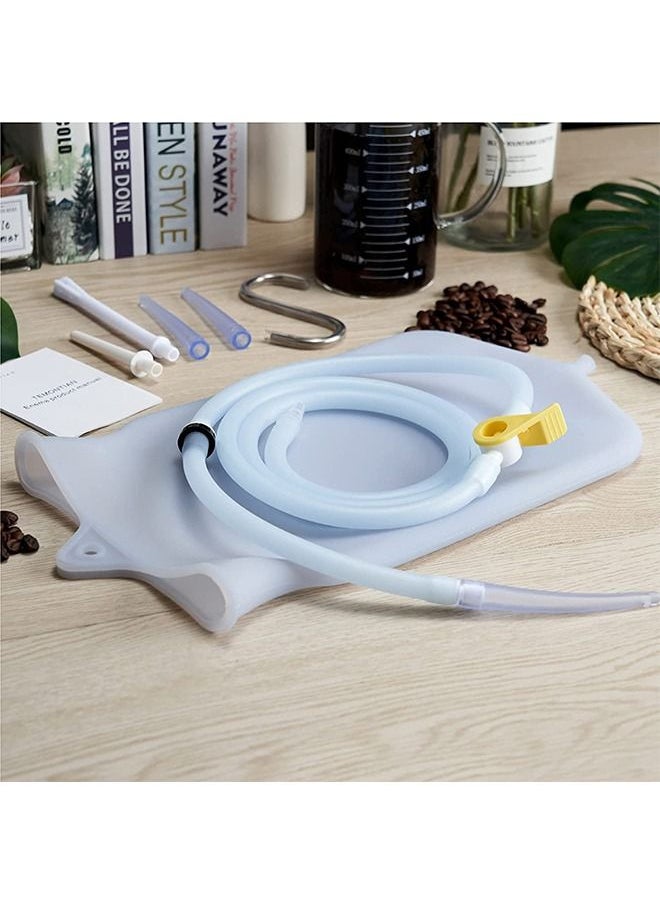 Generic - 2L Reusable Silicone Enema Bag Kit with 1.5m Long Hose 5 Replaceable Tips and Controlled Water Flow for Colon Detox Cleanse Douche for Women and Men - Image 1