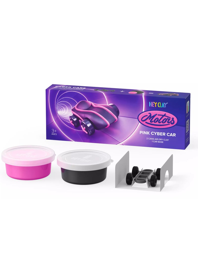 HEY CLAY Cyber Cars PINK CYBER CAR Colourful modelling air-dry clay, 2 cans with fun interactive app for kids 3 years + - Image 3
