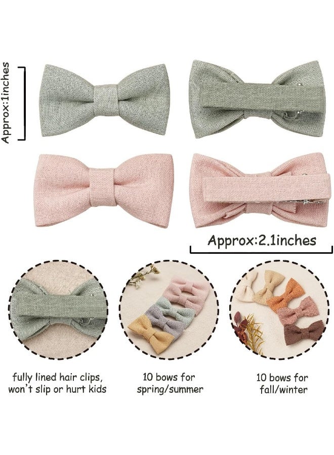 FANCY CLOUDS Baby Hair Clips with Baby Girl Bows, 20pc Boutique Handmade Fully Lined Hair Barrettes Hair Accessories for All Age Girls Toddlers Infants - Image 2