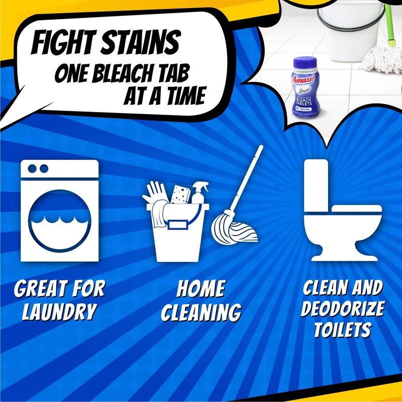 AMAZE Ultra Concentrated Bleach Tablets [32 tablets] - Original Scent - for Laundry, Toilet, and Multipurpose Home Cleaning. No Splash Liquid Bleach Alternative - Image 5