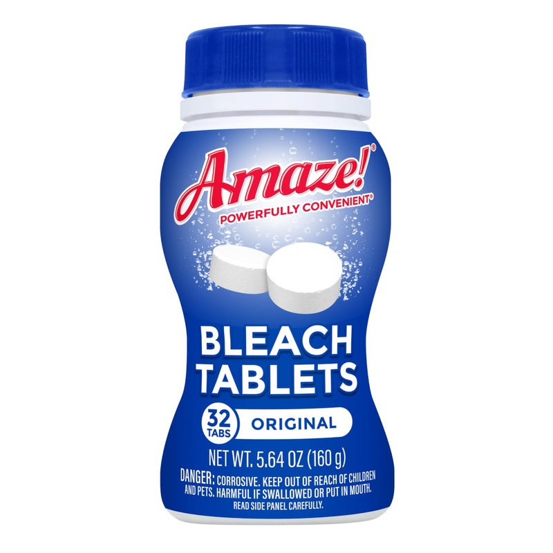 AMAZE Ultra Concentrated Bleach Tablets [32 tablets] - Original Scent - for Laundry, Toilet, and Multipurpose Home Cleaning. No Splash Liquid Bleach Alternative - Image 1