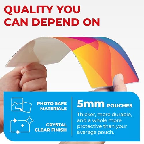Simply Cool 5MIL Thermal Laminating Sheets (125 Count) Photo, Card, Notecard, ID Badge, and Business Card Sizes, Dry-Erase Friendly Laminating Pouches, Compatible with Laminators, Crystal Clear Laminated Finish - Image 2