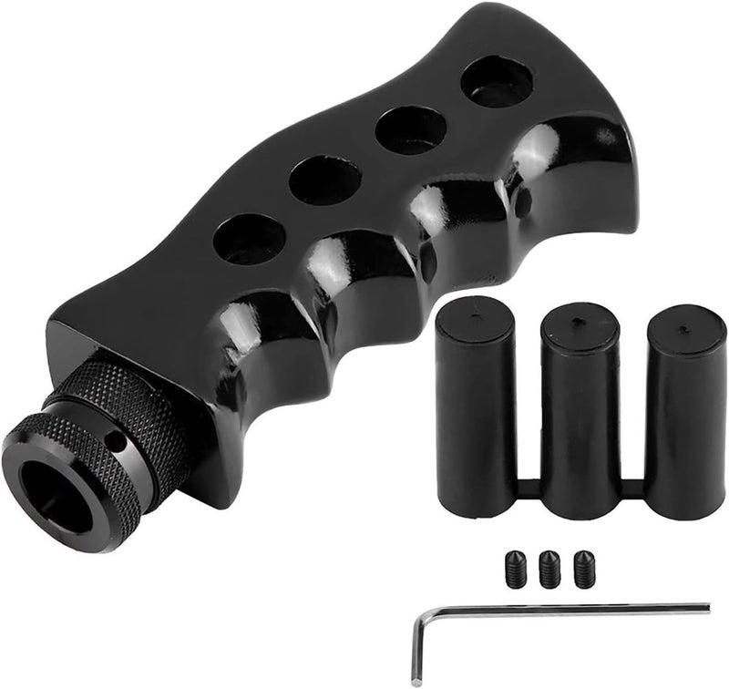 Manual Transmission Gear Shift Knob, Resin and Aluminum Alloy, Black - Durable Resistance, Ergonomic Design, Universal Fit for Cars (Black) - Image 1