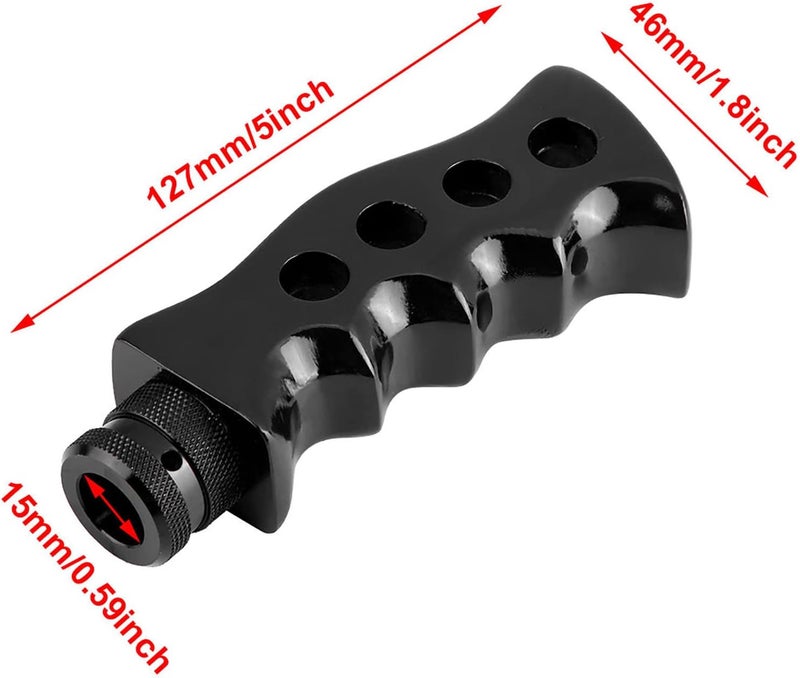 Manual Transmission Gear Shift Knob, Resin and Aluminum Alloy, Black - Durable Resistance, Ergonomic Design, Universal Fit for Cars (Black) - Image 3