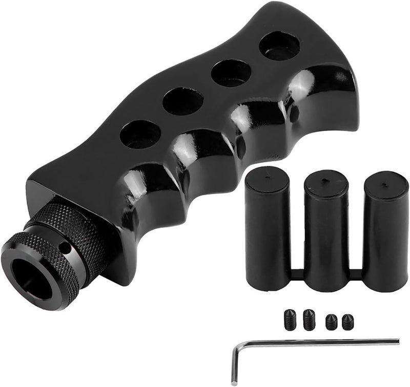 Manual Transmission Gear Shift Knob, Resin and Aluminum Alloy, Black - Durable Resistance, Ergonomic Design, Universal Fit for Cars (Black) - Image 5