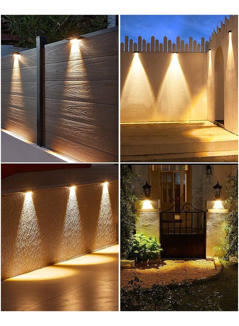 ARNOTEC Super Bright Solar Wall Lights Outdoor Waterproof, Warm White LED Solar Powered Wall Lamps with Up & Down Lighting, Decorative Garden Yard Fence Porch Stair Lights for Home Courtyard – 4 Pack - Image 5