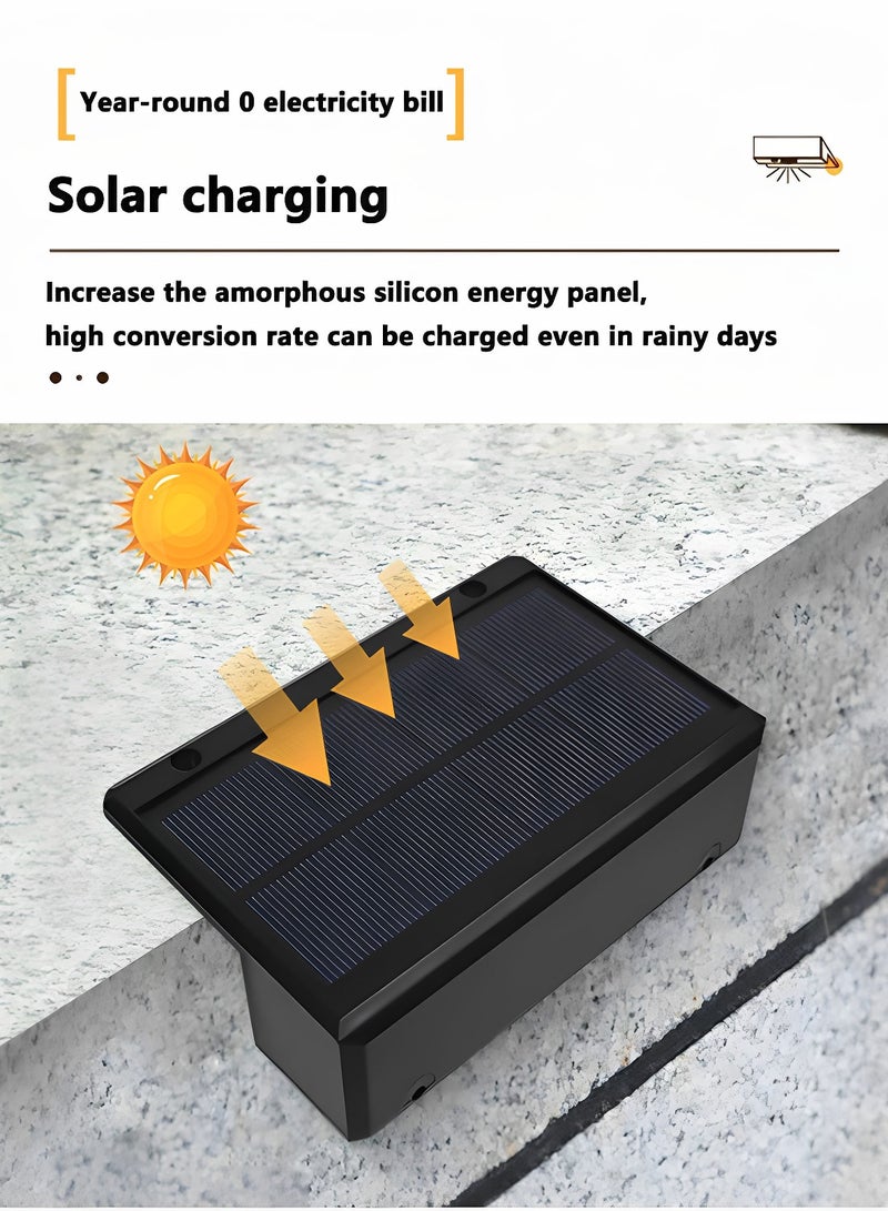 ARNOTEC Super Bright Solar Wall Lights Outdoor Waterproof, Warm White LED Solar Powered Wall Lamps with Up & Down Lighting, Decorative Garden Yard Fence Porch Stair Lights for Home Courtyard – 4 Pack - Image 3