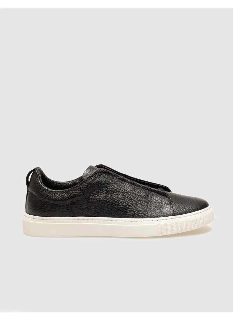 Cabani Genuine Leather Black Elastic Men's Sports Shoes