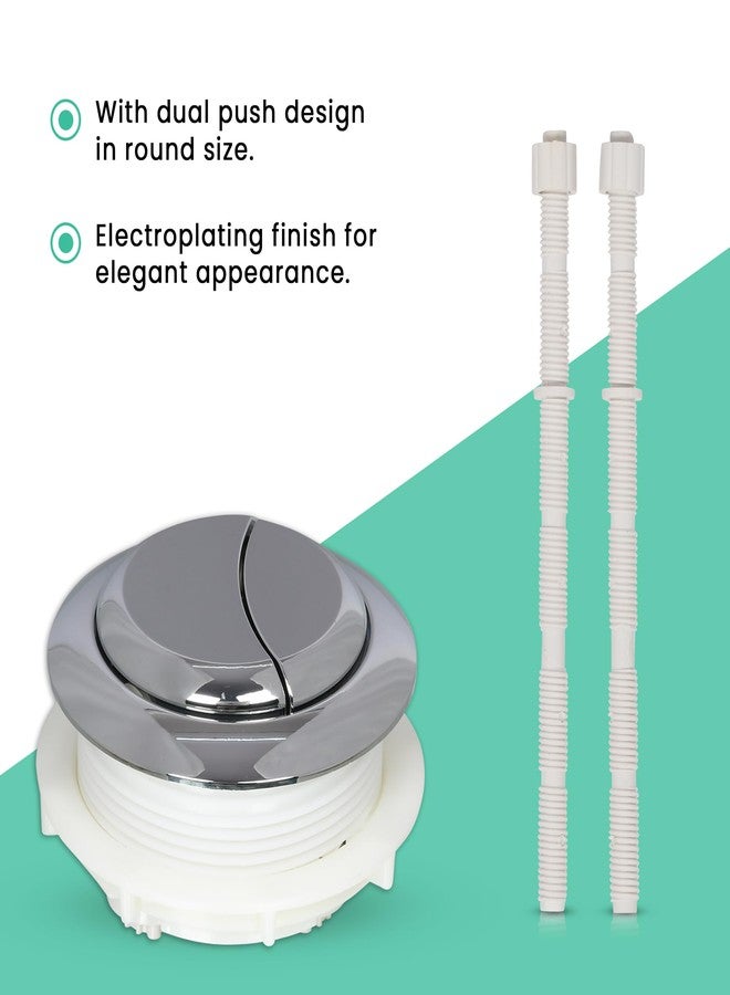 Prem's Prem’s Dual Push Flush Button 1.85 inch (47 mm) Round Replaceable Flush Cock for Toilet Tank Commode Push Valve Flush - Image 5