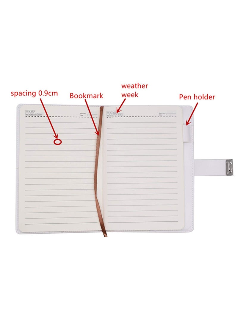 Creative Password Lock Journal,  Diary Digital Locking Diary Notepad Book Combination Journal Diary with lock A5 Planner Cover - Image 4