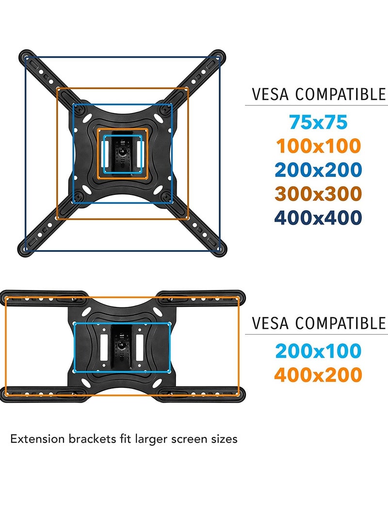 ELTRAZONE Full Motion TV Wall Mount Monitor Wall Bracket with Swivel & Articulating Tilt Arm, Fits up to 55 Inch Lcd Led Oled Flat Screens up to 66 lbs/Vesa 400x400 - Image 4