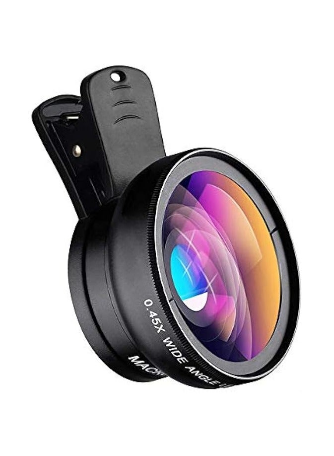 erorex Phone Camera Lens Kit 0.45X Super Wide Angle Lens 140°+ 12.5X Macro Lens Clip-on iPhone Lens for iPhone Samsung and Most of Android Smartphone  - Image 1