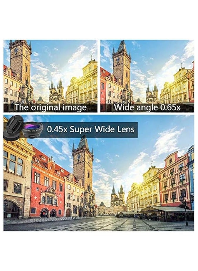 erorex Phone Camera Lens Kit 0.45X Super Wide Angle Lens 140°+ 12.5X Macro Lens Clip-on iPhone Lens for iPhone Samsung and Most of Android Smartphone  - Image 2