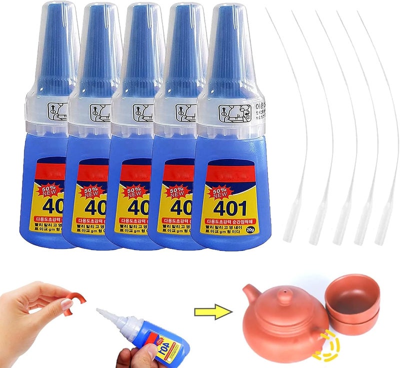 KASTWAVE High-Grade Bonding Super Glue For Metal, Plastic, Wood - Multipurpose Premium Fast-Curing Adhesive, All Purpose Repair (5Pcs) - Image 1