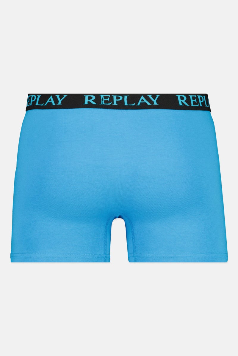 Replay Men 2 Pack Brand Logo Trunks, Blue/Black - Image 5