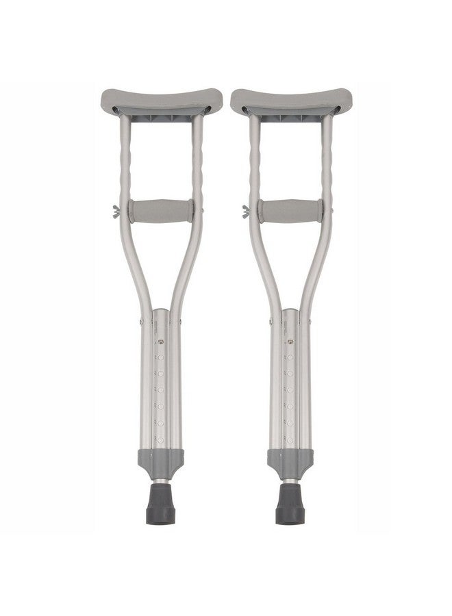 PCP Aluminum Crutches, Push Button Adjustable Height, Lightweight, 1 Pair, Kids Child Size (4'0" to 4'6") - Image 1