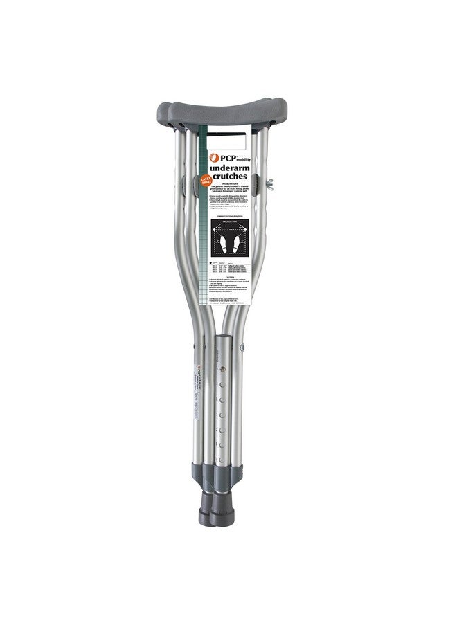 PCP Aluminum Crutches, Push Button Adjustable Height, Lightweight, 1 Pair, Kids Child Size (4'0" to 4'6") - Image 4