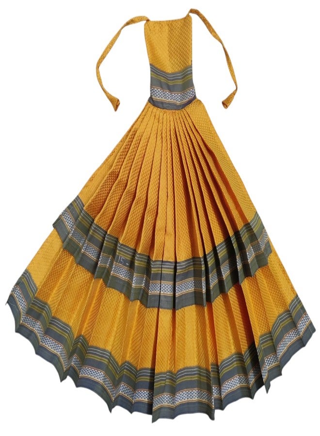 PUNYATVA Gudhi Vastra لمهرجان Gudhi Padwa (طبقة مزدوجة خون، أصفر) | غطاء ساري تقليدي من ماهاراشترا جودي لغودي بادفا | ديكورات Ugadi & GudhiPadawa الجاهزة لديكور Pooja - Image 1