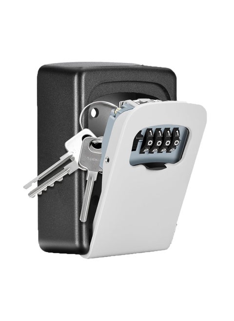 SMARAN Combination Key Safe Box Key Safe Lock Box Outdoor Storage Box with Code Combination Password Security Lock Black White
