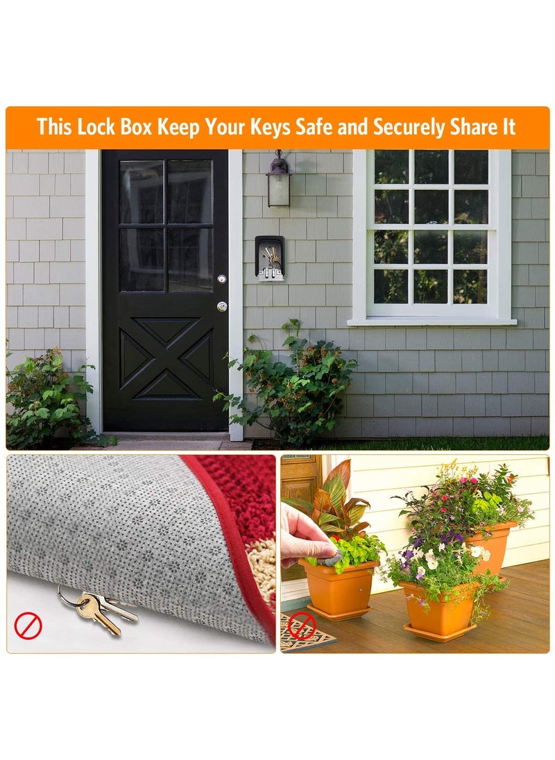 SMARAN - SMARAN Combination Key Safe Box Key Safe Lock Box Outdoor Storage Box with Code Combination Password Security Lock Black White - Image 1