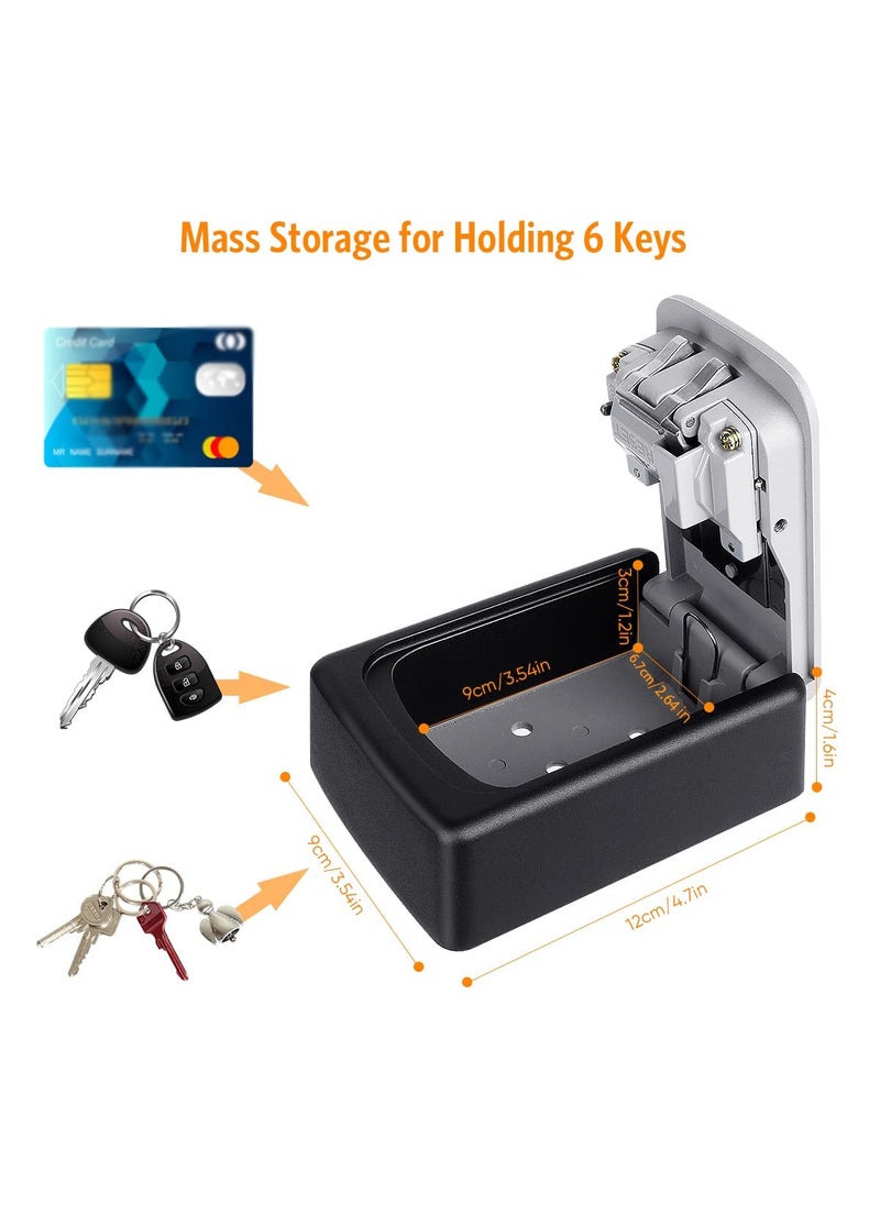 SMARAN - SMARAN Combination Key Safe Box Key Safe Lock Box Outdoor Storage Box with Code Combination Password Security Lock Black White - Image 1