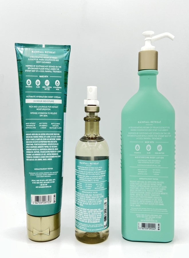 Rainfall Retreat Aroma 3-Piece Bath & Body Bundle | Ultimate Hydration Body Cream, Essential Oil Mist and Moisturizing Body Lotion - Image 2