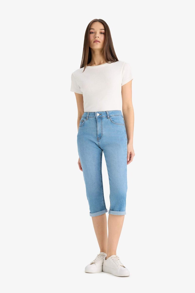 DeFacto Normal Waist Denim Capri - Image 3
