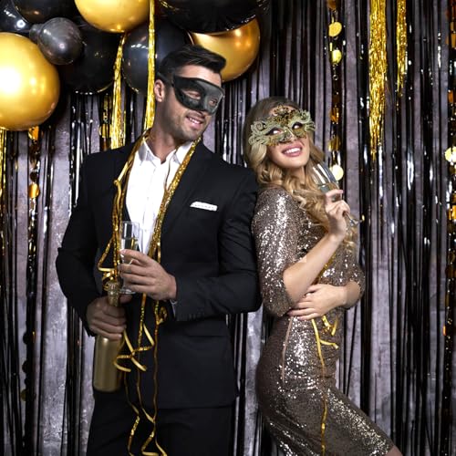 Coddsmz Couple Masquerade Mask Set Venetian Party Mardi Gras Halloween Costume Fancy Dress Mask for Women Men - Image 2