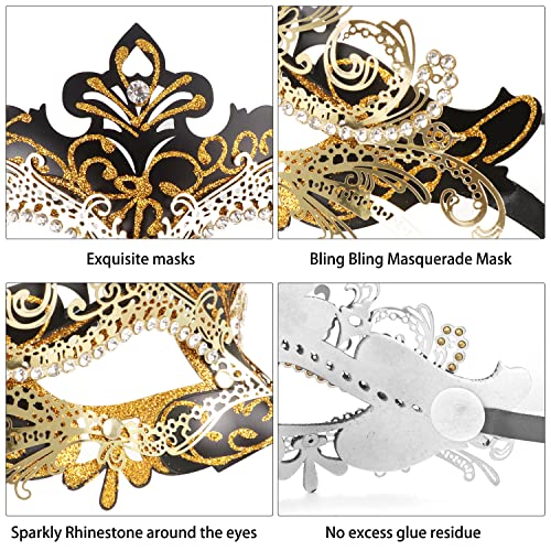 Coddsmz Couple Masquerade Mask Set Venetian Party Mardi Gras Halloween Costume Fancy Dress Mask for Women Men - Image 4