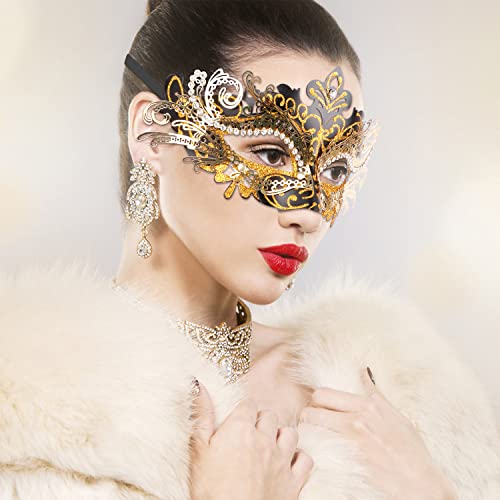 Coddsmz Couple Masquerade Mask Set Venetian Party Mardi Gras Halloween Costume Fancy Dress Mask for Women Men - Image 3