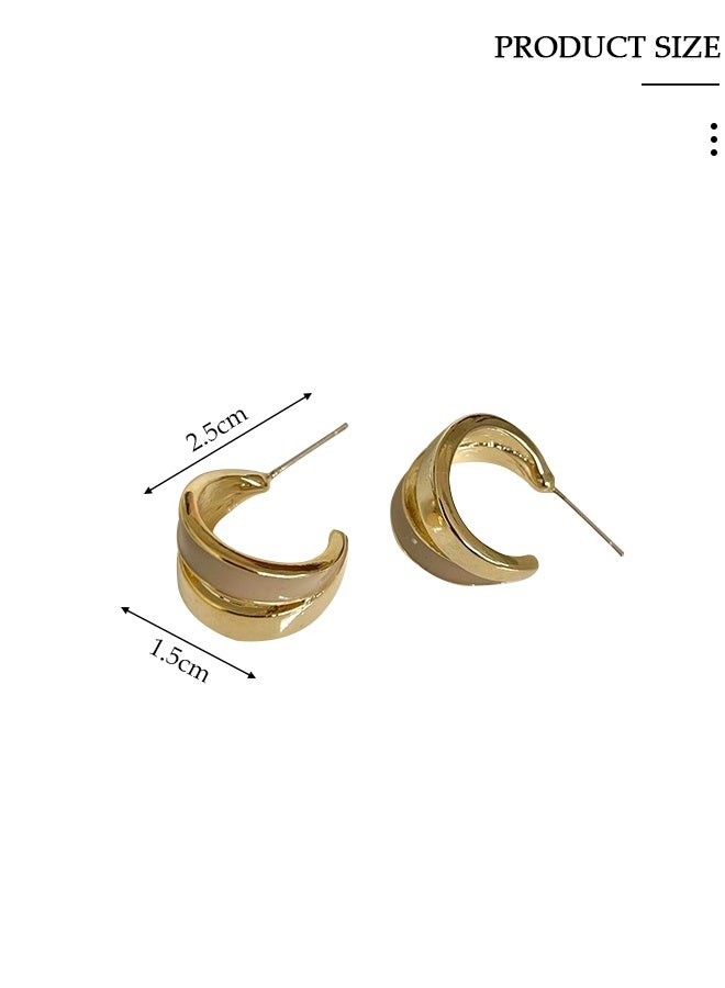 DUNISO Gold Hoop Earrings for Women's, Fashionable Lightweight Earrings, Small Hoop Earrings, Pendant Earrings, Dainty Gold Geometric Earrings, Hypoallergenic Earrings for Women Girls - Image 5