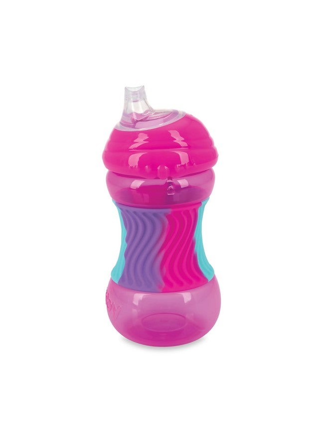 نوبي كوب Nuby No Spill Sili Bands سعة 10 أونصة مزود بفوهة ناعمة مع شريط سيليكون سهل الإمساك - وردي - Image 1