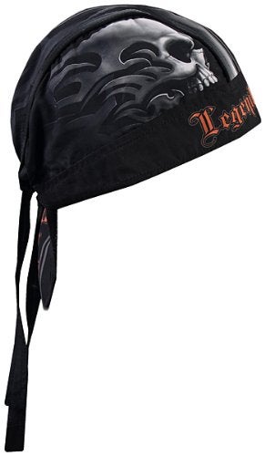 Hot Leathers - HWH1047 Skull Face Head Wrap (Black) - Image 1