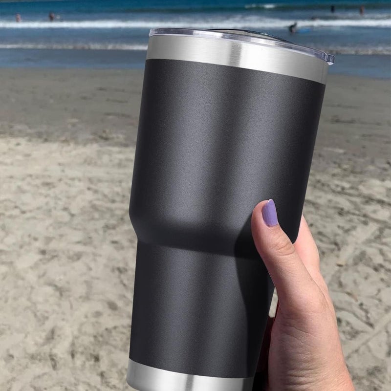 S SMITEX Smitex 30 oz Stainless Steel Tumbler with Lid and Straw Insulated Travel Coffee Mug Reusable Metal Thermal CupBlack - Image 2