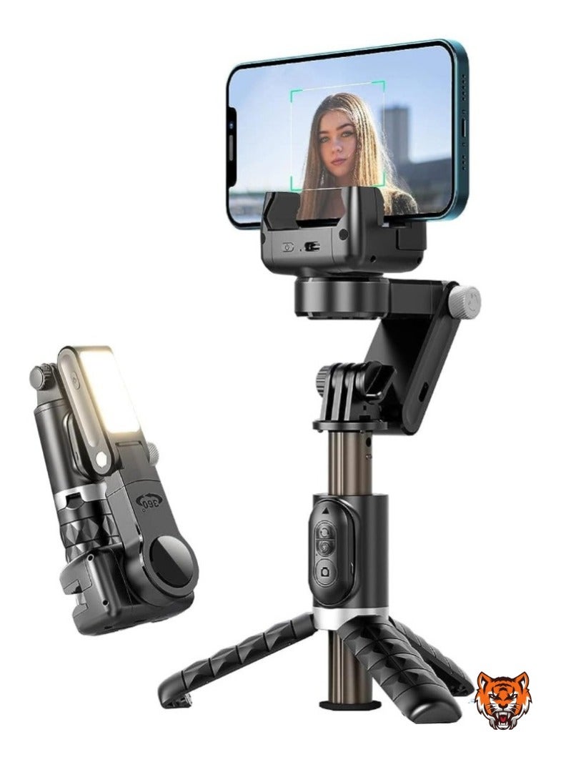 TIGER "4-in-1 Gimbal Stabilizer for Smartphones – Extendable Selfie Stick & Tripod with 3-Axis Stabilization, Face Tracking, 360° Rotation, and Auto Balance for iPhone/Android" - Image 1